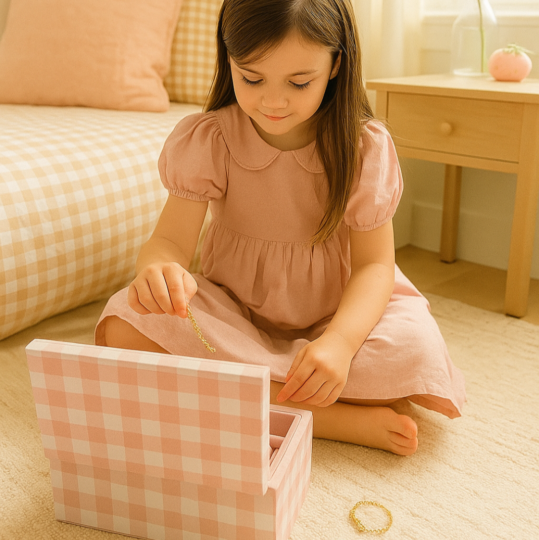 Gingham Love Large Jewellery Box
