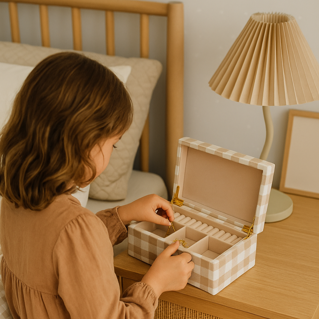 Gingham Love Large Jewellery Box
