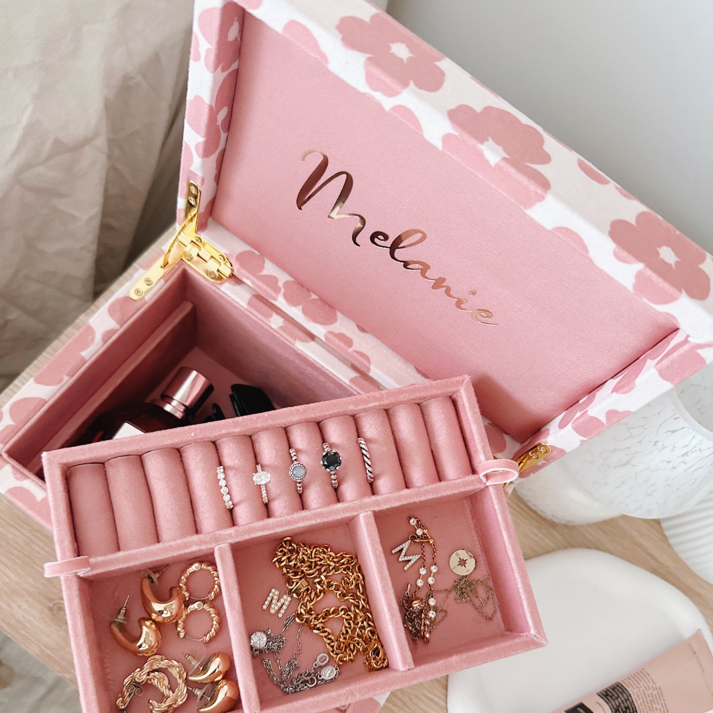 Blushing Blooms Large Jewellery Box