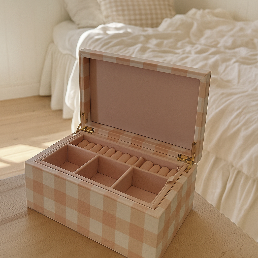 Gingham Love Large Jewellery Box