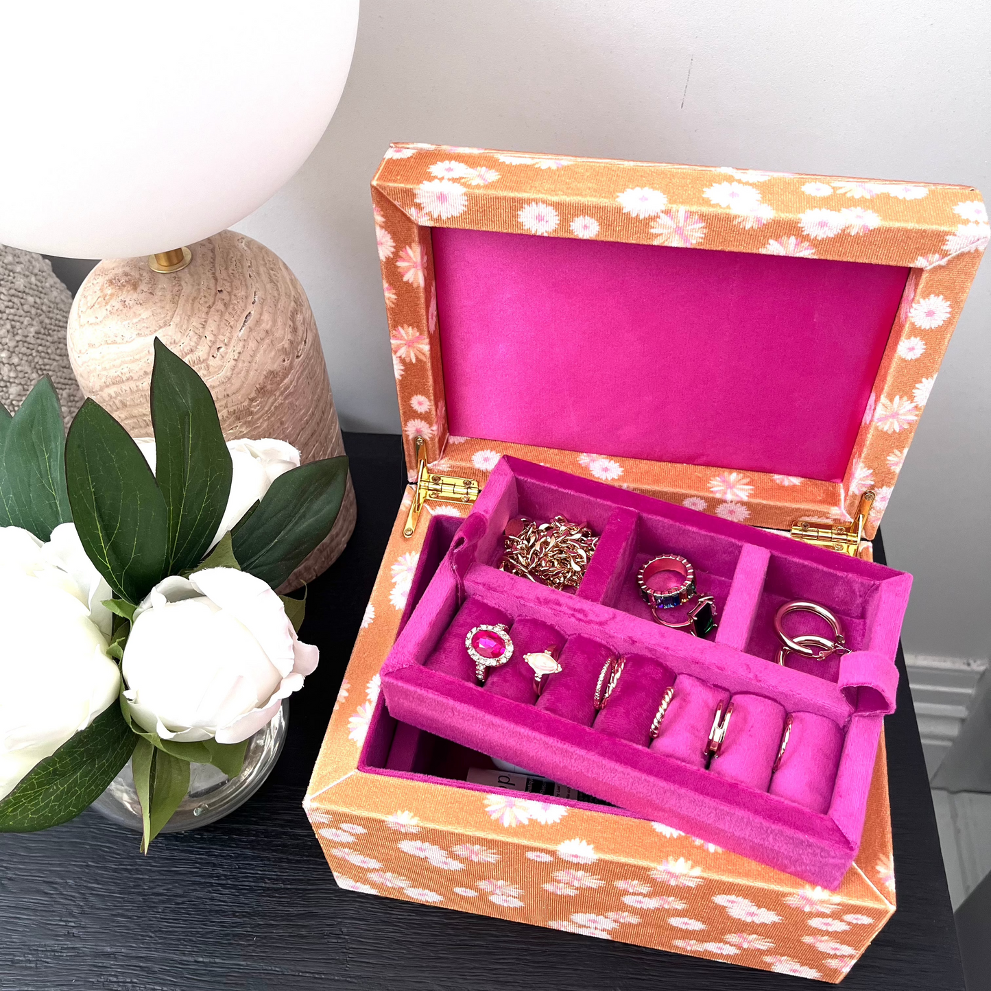 Golden Hour Velvet Jewellery Box