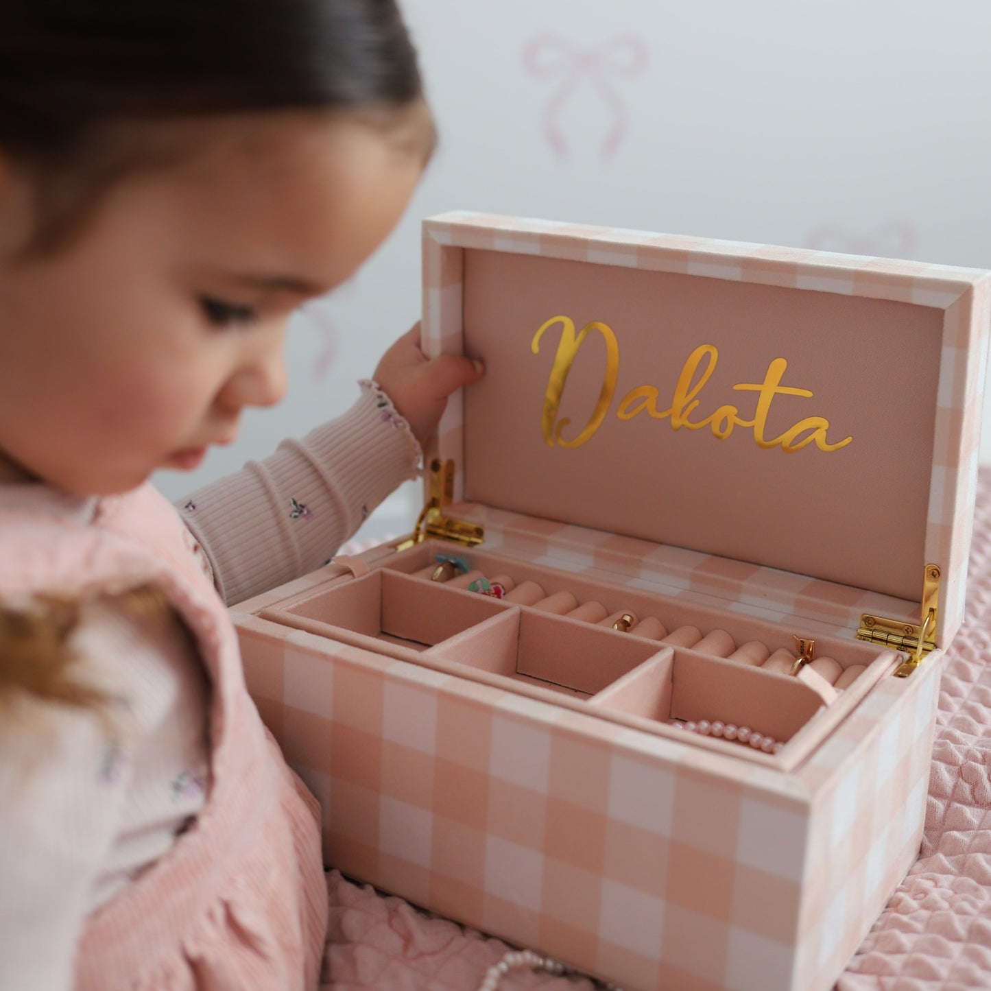 Gingham Love Jewellery Box