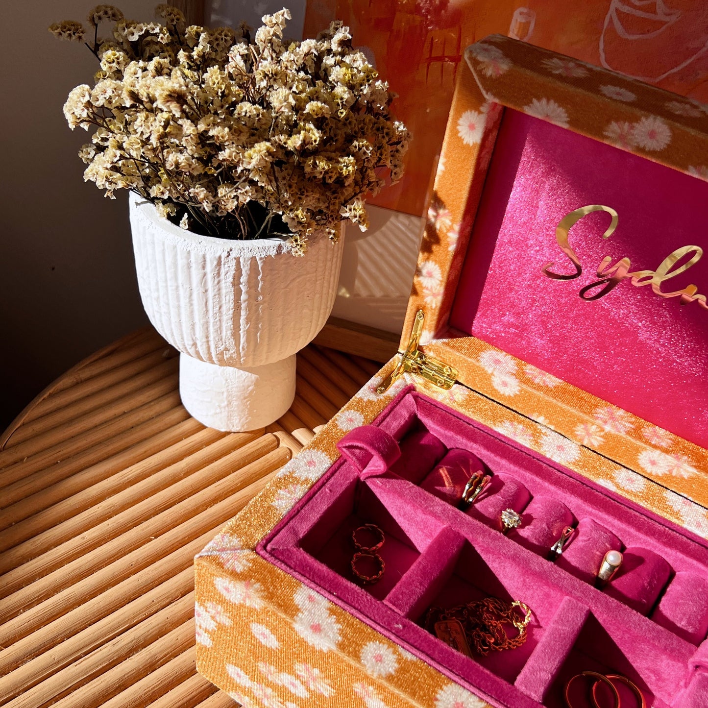 Golden Hour Velvet Jewellery Box