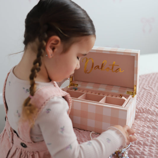 Gingham Love Jewellery Box