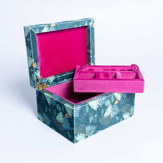 Evergreen Large Velvet Jewellery Box