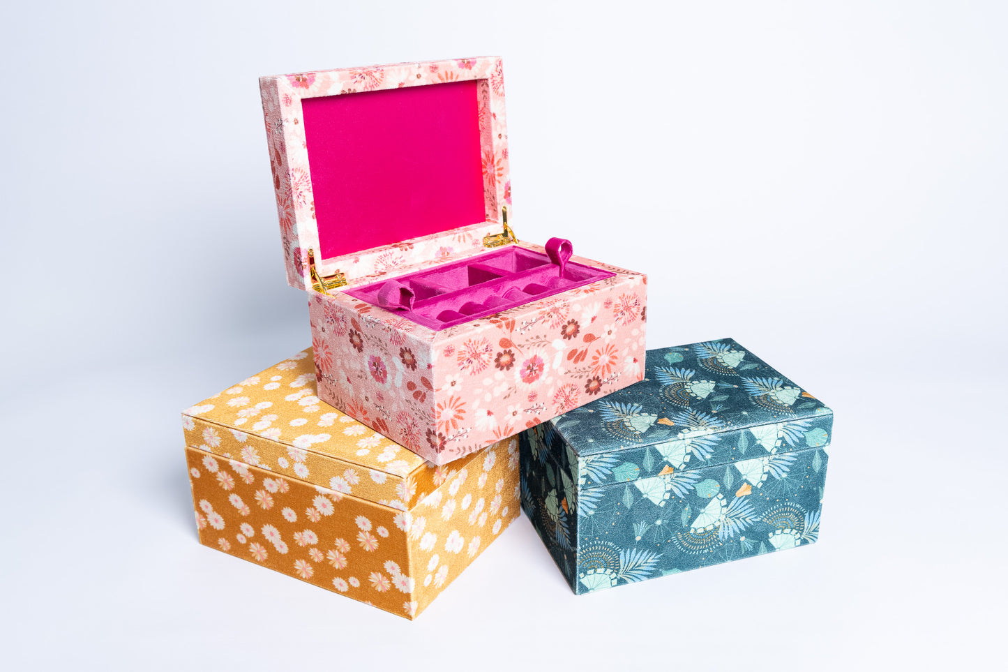 Posy Field Large Velvet Jewellery Box