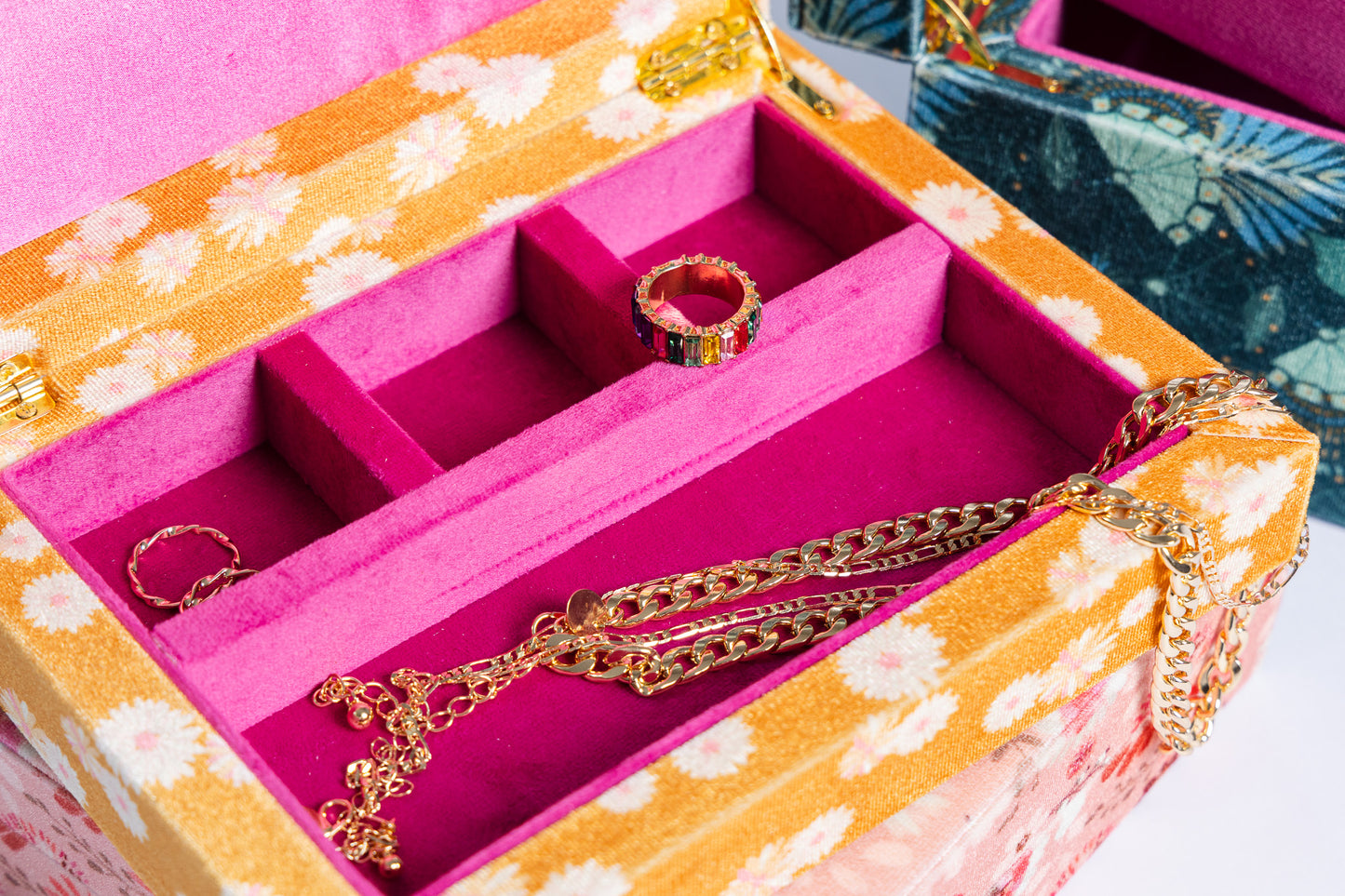 Golden Hour Velvet Jewellery Box