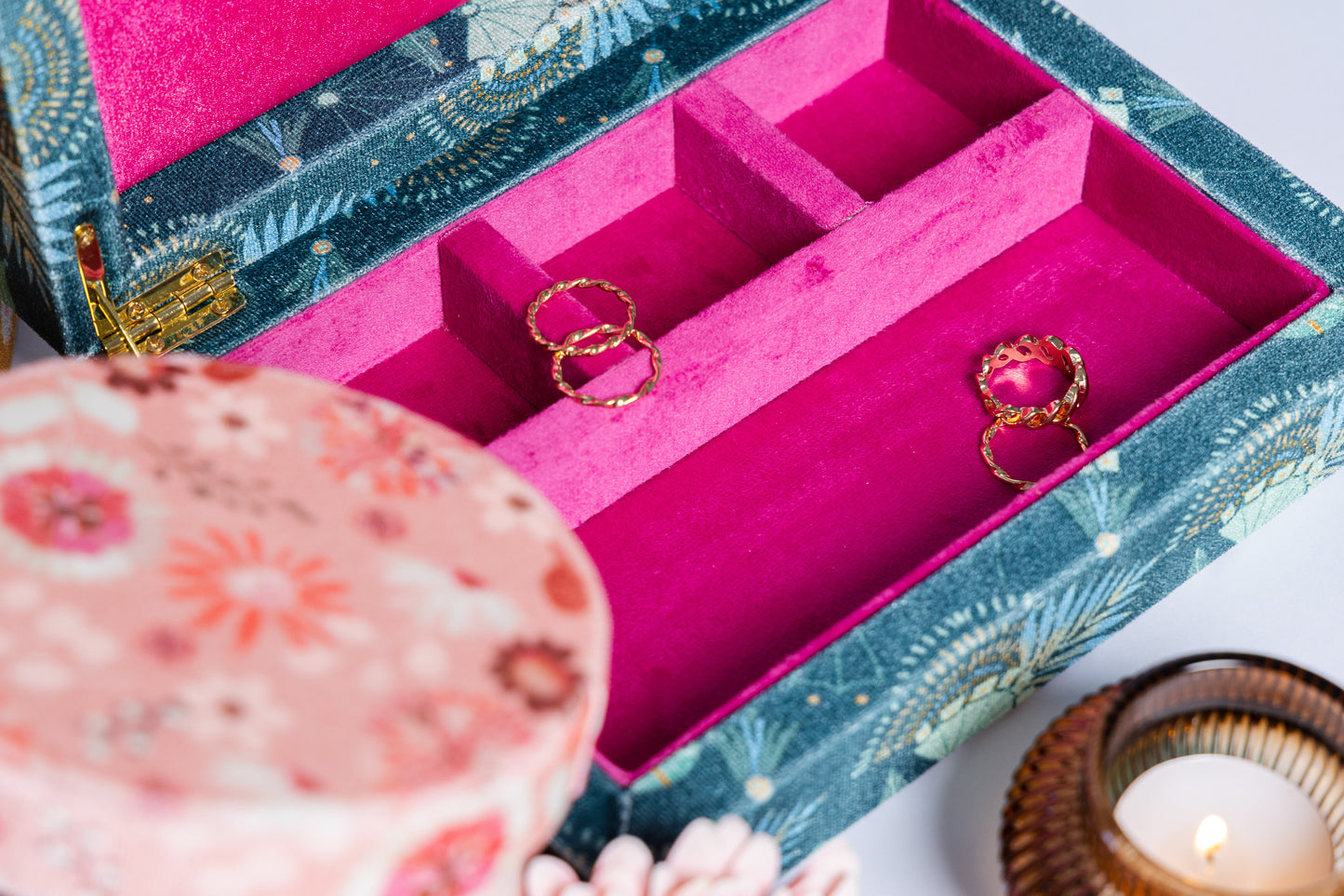 Evergreen Small Velvet Jewellery Box