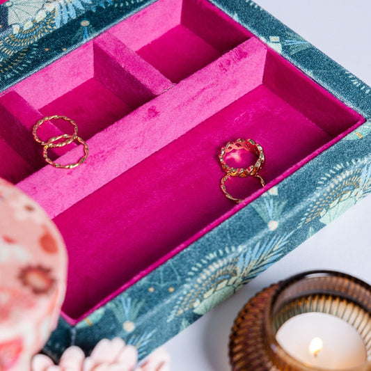 Evergreen Small Velvet Jewellery Box